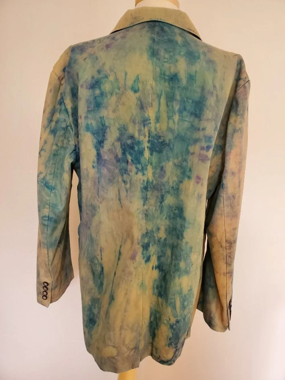 Cotton Blazer sports Coat jacket tie dyed green khaki beige tan gray blue XL 44